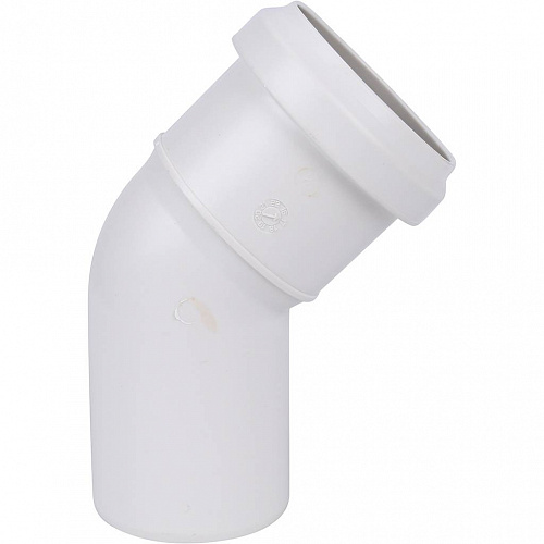 ПВХ Отвод канализационный SINIKON КОМФОРТ ПЛЮС белый Ø50х45°