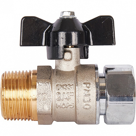 Кран шаровой STOUT бабочка 3/4&quot; Н, с накидной гайкой