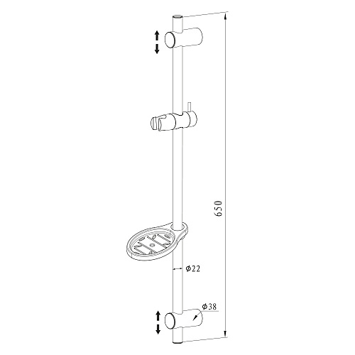 Штанга для душа OLIVE'S KD02 хром, уп. (10 шт)