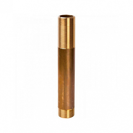 Сгон резьбовой латунный STOUT без покрытия 1/2&quot;x75мм