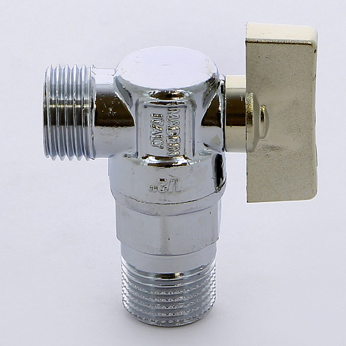 Кран шаровой потребительный угловой BUGATTI MINNESOTA 884 бабочка 1/2&amp;quot;х1/2&amp;quot; НН, для бачков, хром