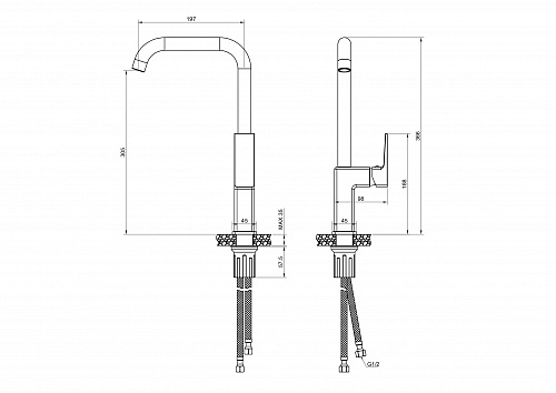 Смеситель для кухни OLIVE'S NAVARRA 25432NRGM оружейная сталь, латунь, уп. (10 шт)
