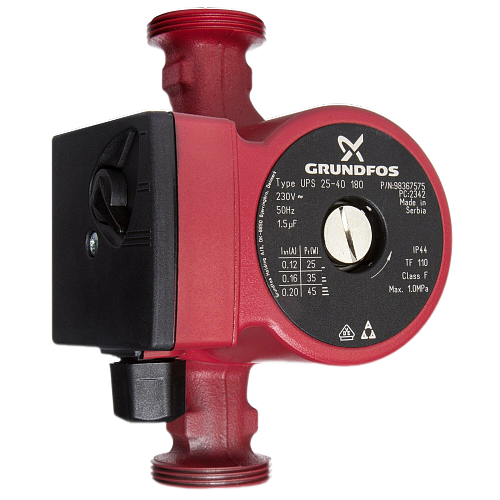 Насос циркуляционный GRUNDFOS UPS 25-40 180 с гайками СЕРИЯ 100 (1x230В) (96281375)