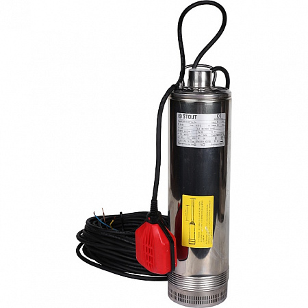 Насос колодезный STOUT SPW 750 с поплавком (кабель 20 м, 230V, Q=90 л/мин, H=45 м)
