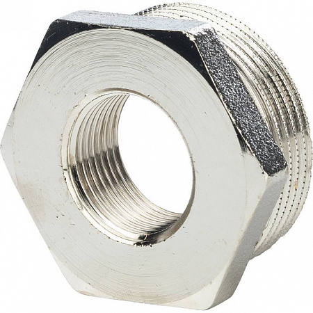 Футорка резьбовая латунная STOUT никель 1&quot;x1/2&quot; ВН