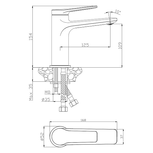 Смеситель для раковины OLIVE'S ASTURIA 30100AS хром, латунь, упак (10 шт)