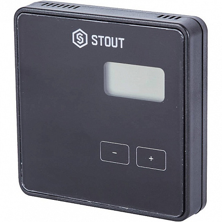 Регулятор комнатный STOUT беспроводной R-8b, черный, 2xAAA
