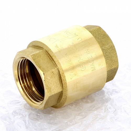 Обратный клапан пружинный, латунный UNI-FITT YORK (с пластиковым седлом) 1&amp;quot; ВВ