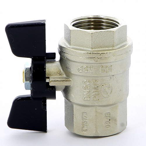 Кран шаровой BUGATTI OREGON 302 бабочка 3/4&amp;quot; ВВ, полнопроходной