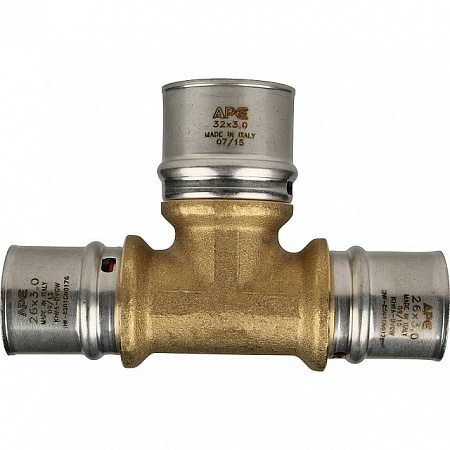 МП Тройник переходной пресс для металлопласта STOUT Ø26х32х26