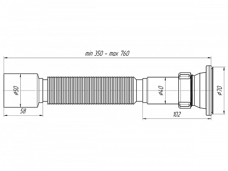 АНИПЛАСТ Сифон гофрированный 11/2&quot;х50