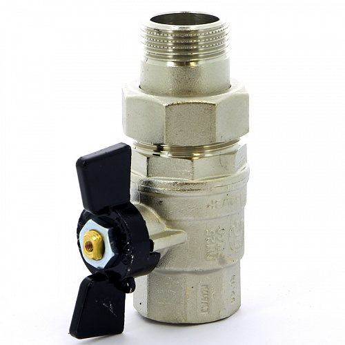 Кран шаровой с американкой BUGATTI OREGON 322 бабочка 1&amp;quot; полнопроходной