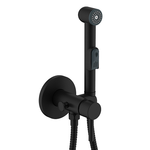 Смеситель встраиваемый с гигиенической лейкой OLIVE'S BALEAR 13141BLB черный, латунь, уп. (10 шт)