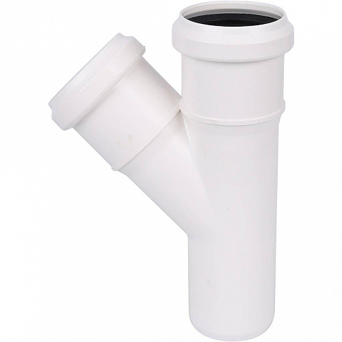 ПВХ Тройник канализационный SINIKON КОМФОРТ ПЛЮС белый Ø50х45°