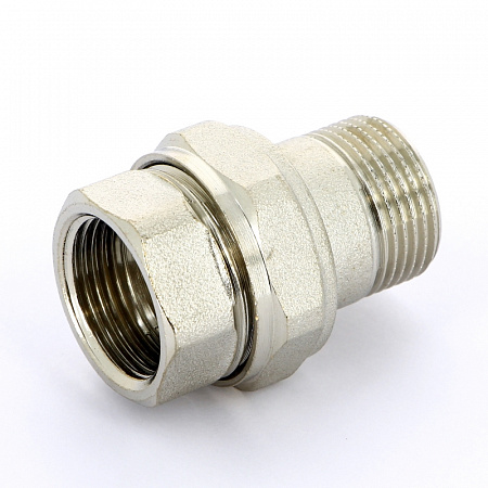Американка ПРЯМАЯ резьбовая латунная UNI-FITT никель 3/4&quot; ВН, с прокладкой O-RING