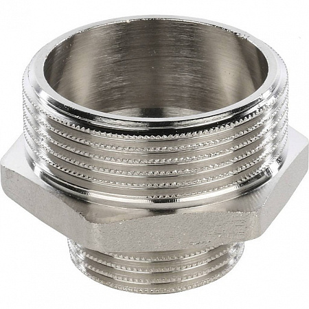Ниппель переходной резьбовой латунный STOUT никель 11/2&quot;x1&quot; Н