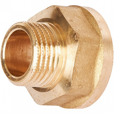 Переход под ключ резьбовой латунный STOUT без покрытия 3/4&quot;х1/2&quot; ВН
