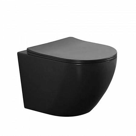 Унитаз подвесной OLIVE'S PLAZA , сиденье: дюропласт, цвет: черный гл, арт. PL30117DP