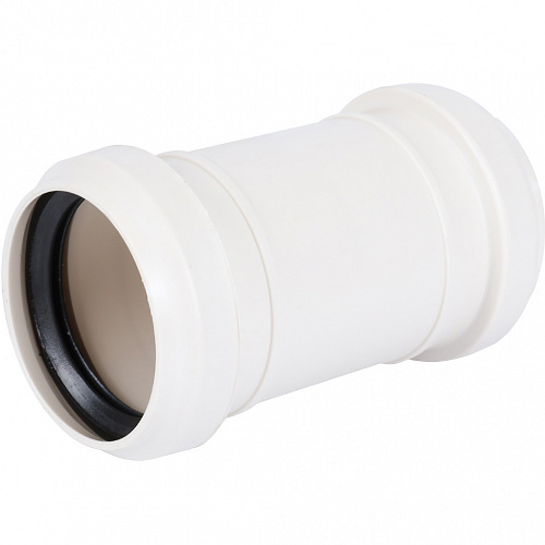ПВХ Муфта канализационная соединительная SINIKON КОМФОРТ ПЛЮС белая Ø50, не проходная