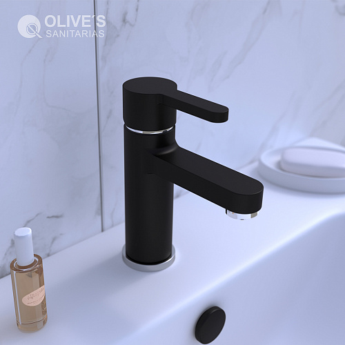 Смеситель для раковины OLIVE'S TORRES 17100TRB черный, латунь, уп. (10 шт)