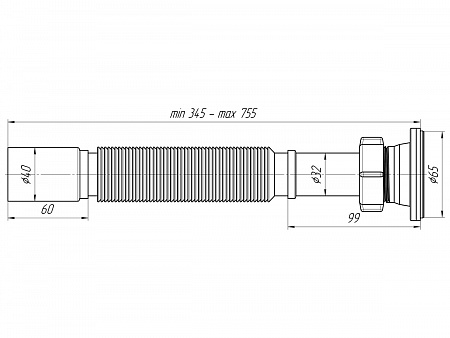АНИПЛАСТ Сифон гофрированный 11/4&quot;х40