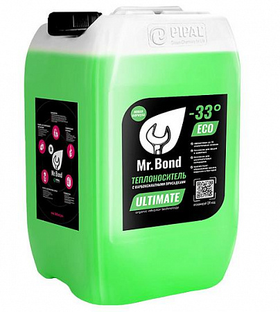 Теплоноситель для отопления Mr.BOND ULTIMATE ECO (зеленый) пропиленгликоль -33°С, 20 кг