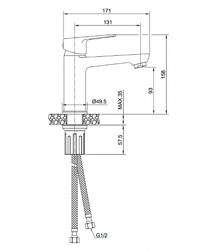 Смеситель для раковины OLIVE'S TIESO 26100TSB черный, латунь, уп. (10 шт)