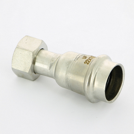 НП Муфта с накидной гайкой пресс из нержавейки UNI-FITT фитинг Ø22x1/2&quot; НГ