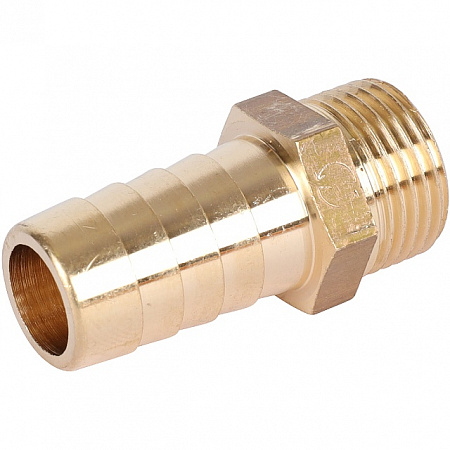 Штуцер резьбовой латунный STOUT без покрытия 3/8&quot;x14мм Н