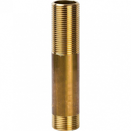 Сгон резьбовой латунный STOUT без покрытия 3/4&quot;x100мм