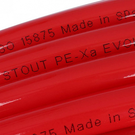 СТ Труба из сшитого полиэтилена STOUT PE-Xa/EVOH Ø20х2,0 - КРАСНЫЙ (100 м)