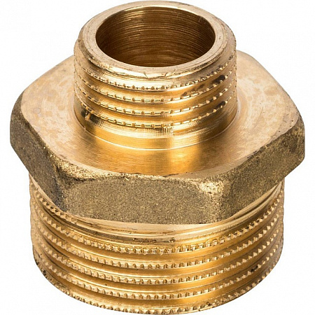 Ниппель переходной резьбовой латунный STOUT без покрытия 1&quot;x1/2&quot; Н