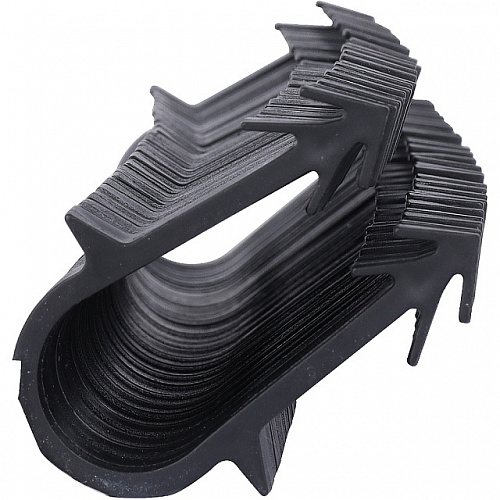 Кассета-Скоба якорная для труб теплого пола STOUT пластик Ø16/20 по 25шт, черная, 50 мм (для такера)