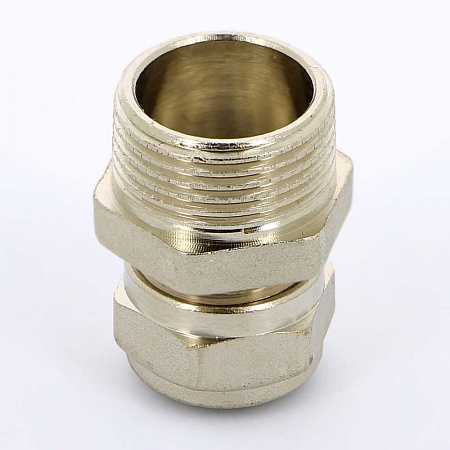 Муфта обжимная латунная UNI-FITT никель Ø16х3/4&quot; Н