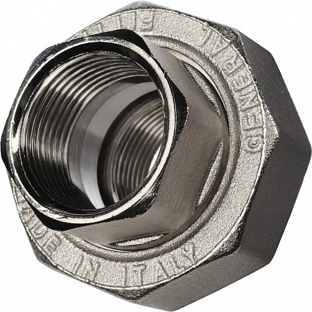 Американка ПРЯМАЯ резьбовая латунная (без прокладки) STOUT никель 3/4&quot; ВВ