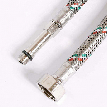 Гибкая подводка для смесителя UNI-FITT МL10х1 - 1/2&quot;, 100 см, удл. штуцер, DN 8, оплётка из нерж. ст