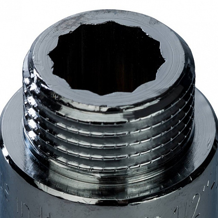 Удлинитель резьбовой латунный STOUT хром 1/2&quot;x65мм ВН