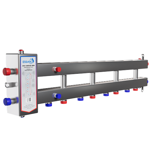 Коллектор котловой с гидрострелкой ESSAN ГРУ+КМГ 60-5ВН НЕРЖАВЕЮЩАЯ СТАЛЬ 3-мя кронштейнами
