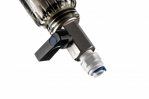 Фильтр промывной с редуктором ГЕЙЗЕР БАСТИОН Ø52,5 без покрытия 1/2&amp;quot; АМ-АМ, 90 мкм, пластиковая колб