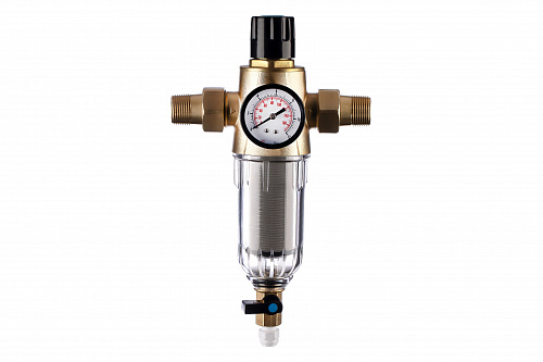 Фильтр промывной обратный ГЕЙЗЕР БАСТИОН Ø65 без покрытия 3/4&amp;quot; АМ-АМ, 90 мкм, пластиковая колба