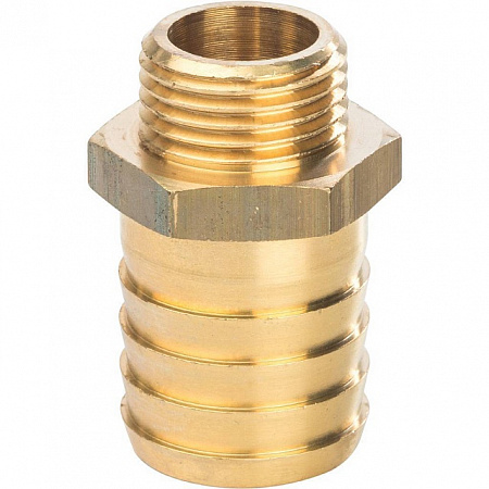 Штуцер резьбовой латунный STOUT без покрытия 1/2&quot;x25мм Н