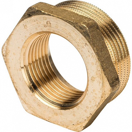 Футорка резьбовая латунная STOUT без покрытия 11/2&quot;x1&quot; ВН