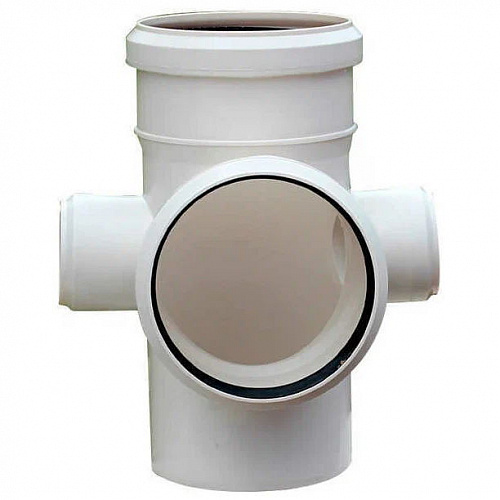 ПВХ Крестовина двухплоскостная SINIKON КОМФОРТ ПЛЮС белая Ø110х110х50х90°, двустороняя, пятерник