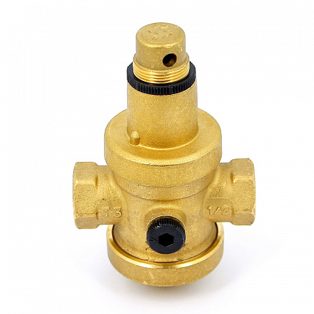 Редуктор давления UNI-FITT 1/2&quot; В 0,5-6 бар PN25 с отверстием под аксиальный манометр 1/4&quot;
