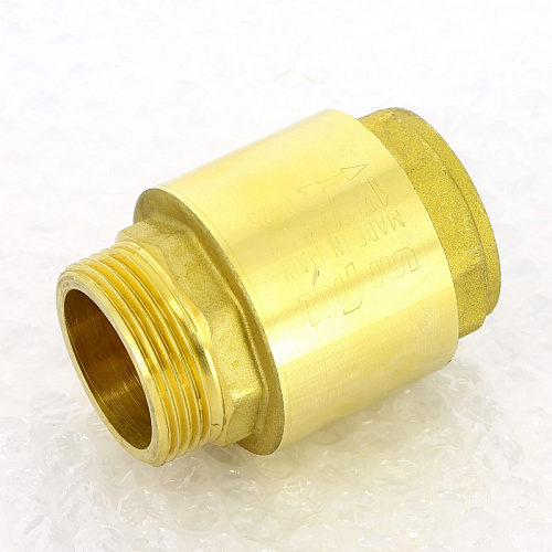 Обратный клапан пружинный, латунный UNI-FITT (с металлическим седлом) 11/4&amp;quot; В←Н