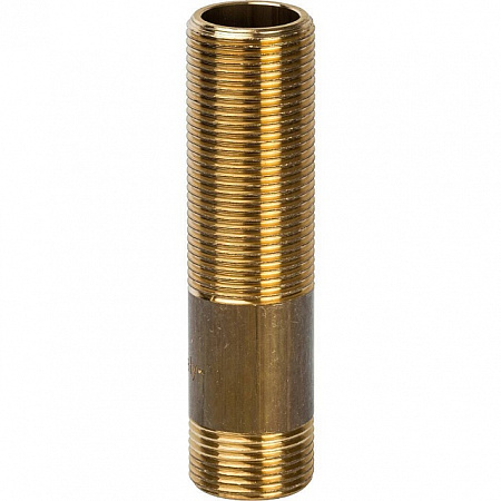 Сгон резьбовой латунный STOUT без покрытия 1/2&quot;x150мм