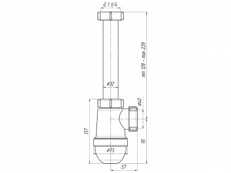 АНИПЛАСТ Сифон 11/4&quot;х40 без горловины