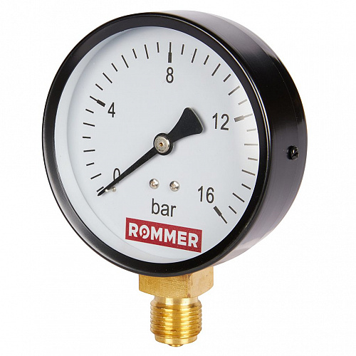 Манометр радиальный. Корпус Dn 100 мм 1/2 , 0...16 бар, кл.2.5 ROMMER