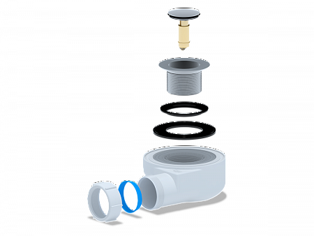 АНИПЛАСТ Сифон для душевого поддона 11/2&quot;х50 h=55mm, хром, клик-клак