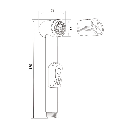 Лейка гигиеническая с держателем OLIVE'S DH101 хром, уп. (100 шт)